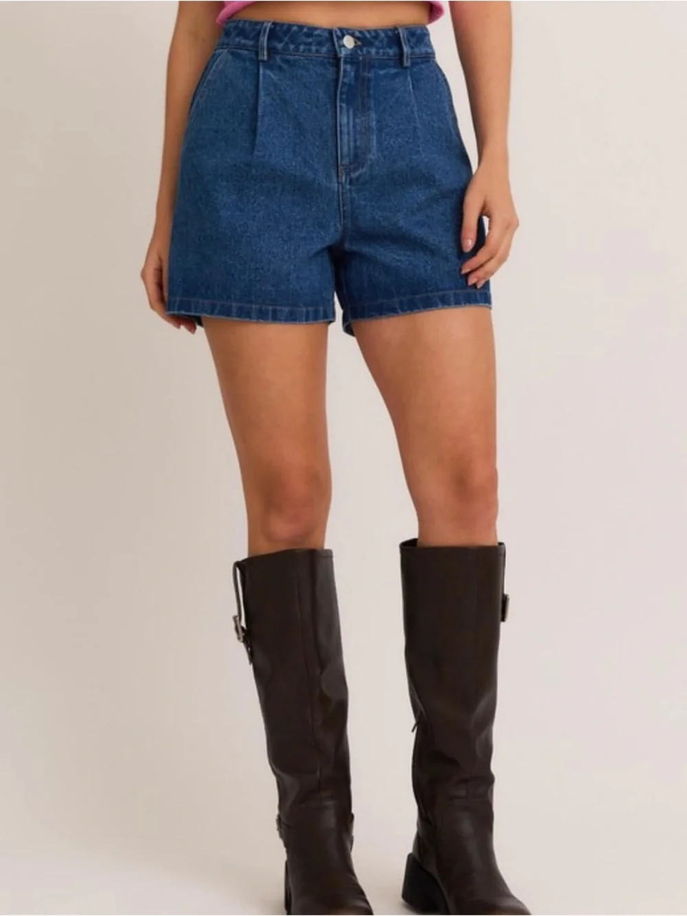 Le Lis NWT High-Rise Denim Shorts in Indigo